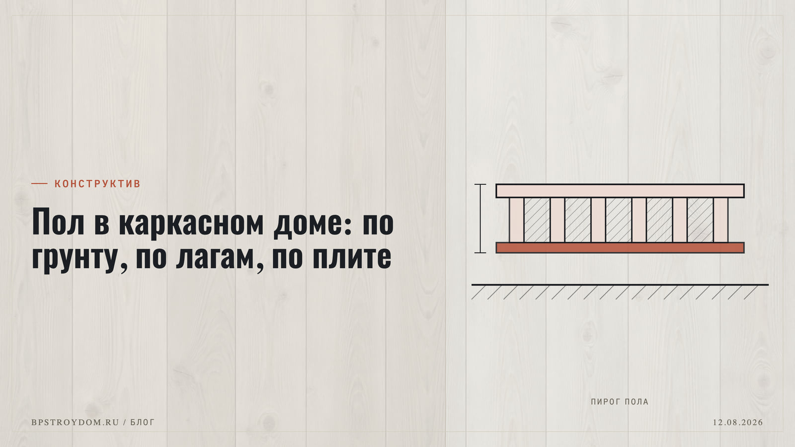 Пол в каркасном доме: по грунту, по лагам, по плите